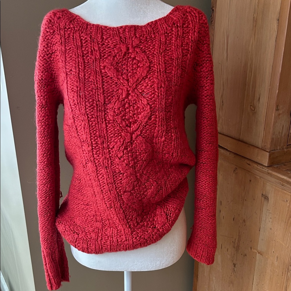 GAP Vibrant Orange Cable-Knit Sweater
